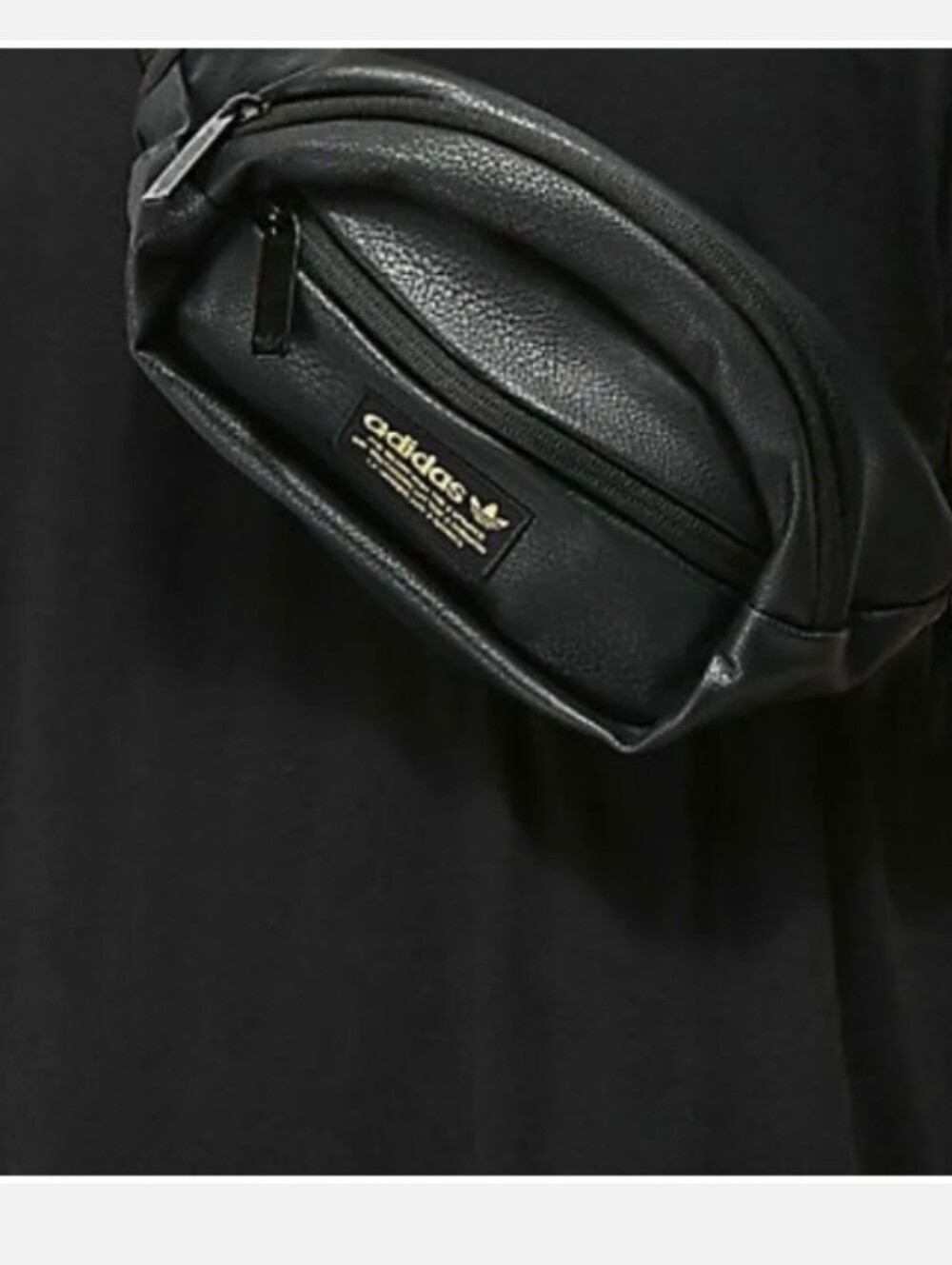Adidas Originals Faux Leather Waist Pack Fanny Pack Black Gold Festival Unisex - Picture 2 of 16